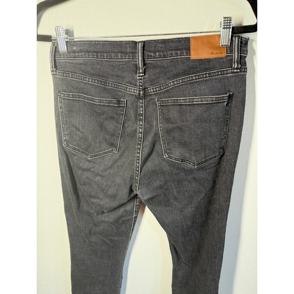 Madewell 9" Skinny High Rise Jeans Distressed Black Raw Hem Size 29 - Picture 4 of 12